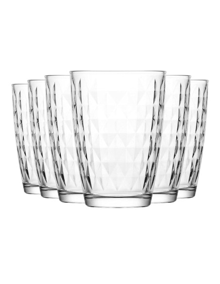Vaso largo diamante 415ml set de 6