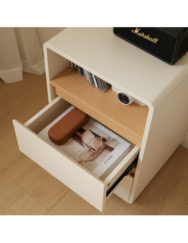 Velador 3 cajones Aiko beige