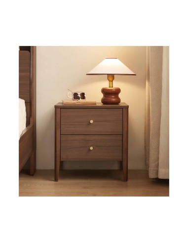 Velador 2 cajones Liorel café oscuro