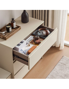 Velador 3 cajones Auri crema 2