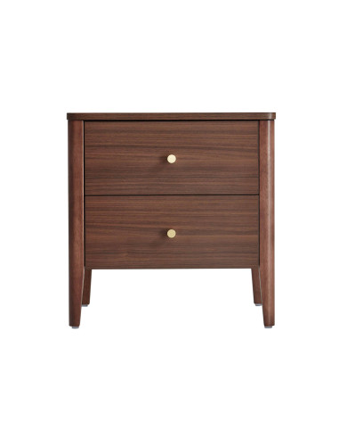 Velador 2 cajones Liorel café oscuro