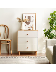 Velador 3 cajones Hela blanco 2