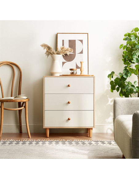 Velador 3 cajones Hela blanco