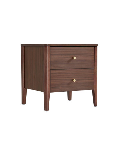 Velador 2 cajones Liorel café oscuro