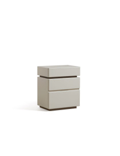 Velador 3 cajones Kanso gris claro