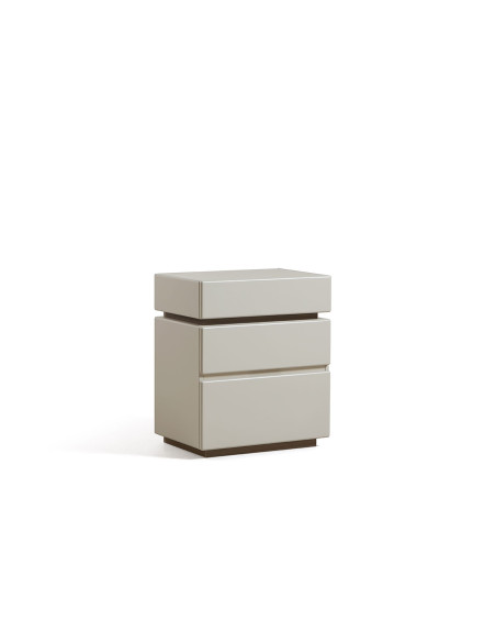 Velador 3 cajones Kanso gris claro