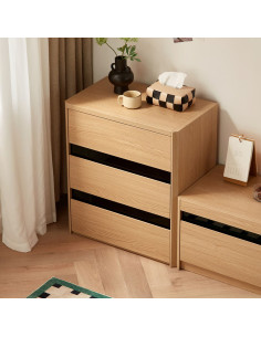 Velador 3 cajones Meli café 2