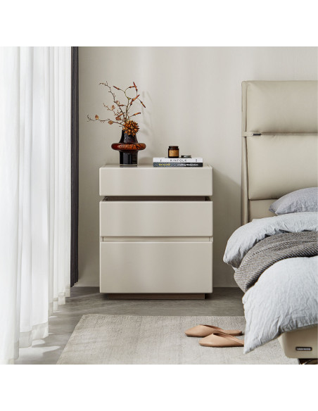 Velador 3 cajones Kanso gris claro