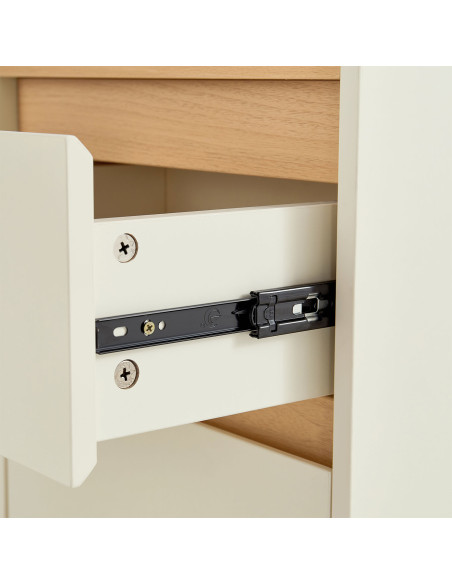 Velador 3 cajones Aiko beige