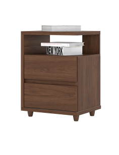 Velador Campeche Castaño 48x65x39 cm 2 Cajones - Dormitorio