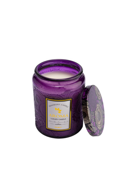 Vela Frasco Morado 7x9 cm - Decoración Elegante y Acogedora