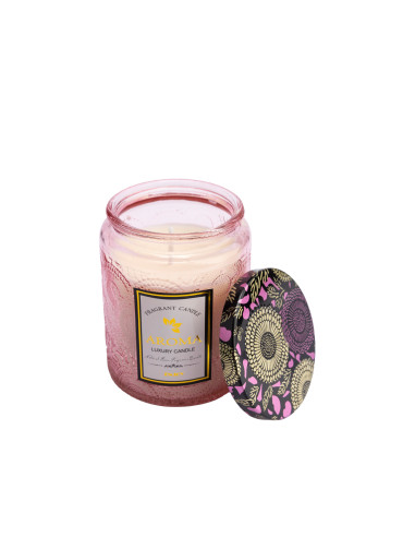 Vela Frasco Rosado 7x9cm - Decoración Elegante y Acogedora