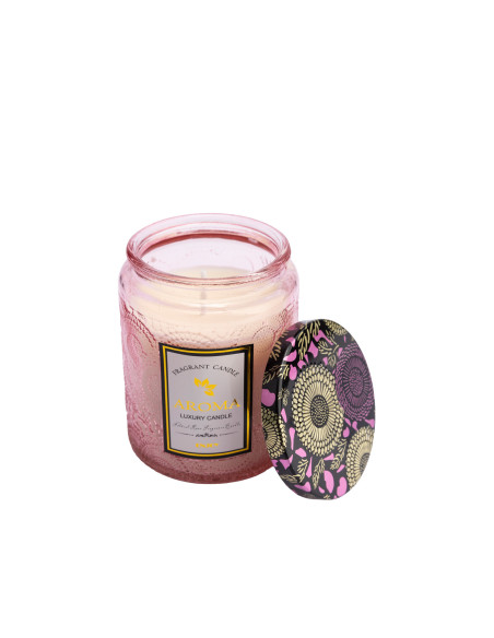 Vela Frasco Rosado 7x9cm - Decoración Elegante y Acogedora