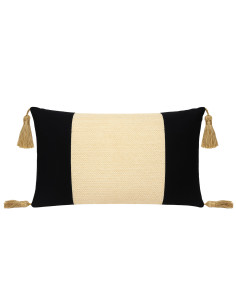 Cojín 30x50cm sisal blanco negro