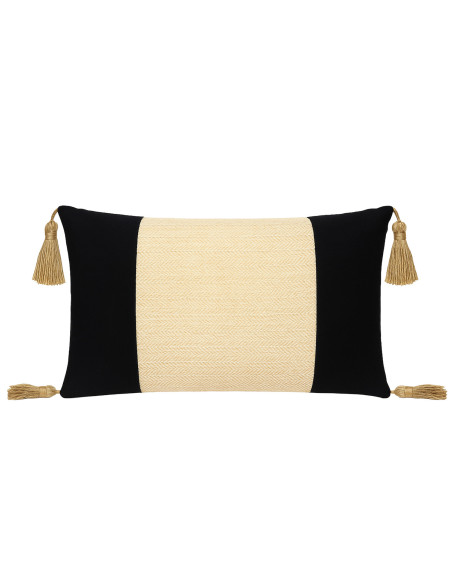 Cojín 30x50cm sisal blanco negro