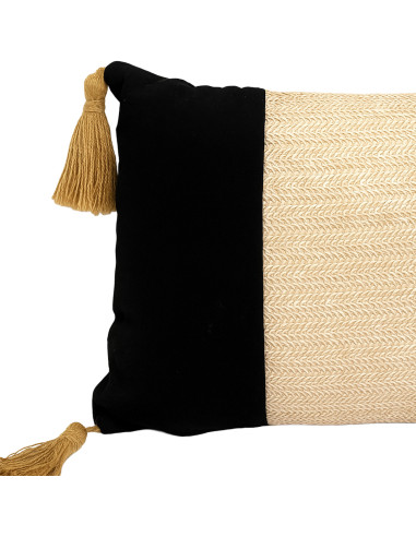 Cojín de Sisal Blanco y Negro 30x50 cm - Decoración Moderna