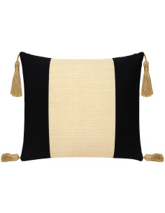 Cojín 42x42cm sisal blanco negro