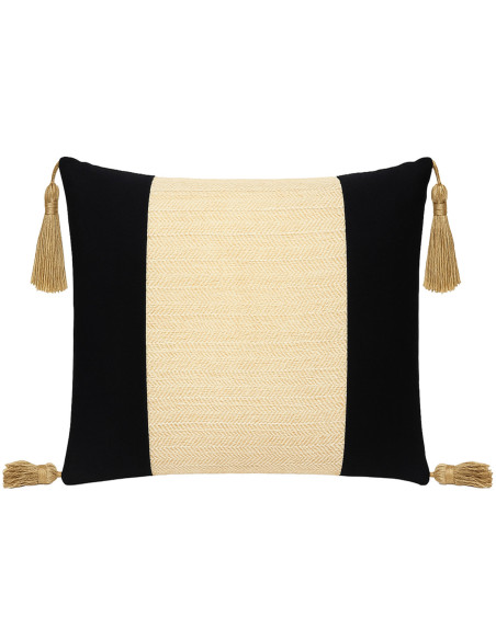 Cojín 42x42cm sisal blanco negro