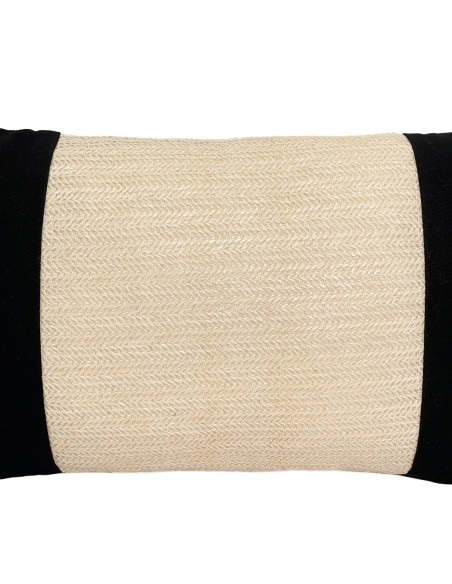 Cojín 42x42cm sisal blanco negro