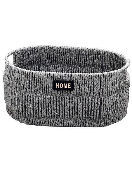 Canasto ovalado mimbre 33x23x15cm gris