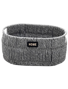 Canasto ovalado mimbre 36x25x16cm gris