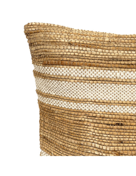 Cojín de Yute con Franjas Milk 45x45cm - Decoración Hogar