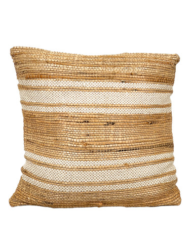 Cojín de Yute con Franjas Milk 45x45cm - Decoración Hogar