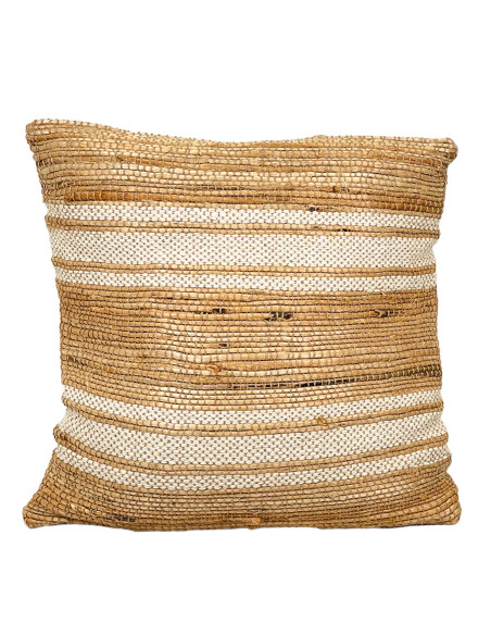 Cojín de Yute con Franjas Milk 45x45cm - Decoración Hogar