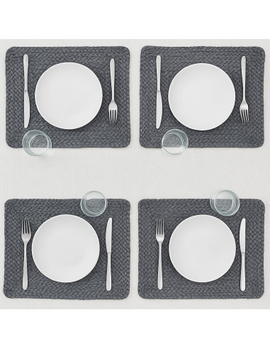 Individual de Yute Azul 48x33 cm - Protege tu Mesa con Estilo