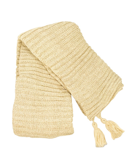 Manta 130x170cm lisa flecos beige