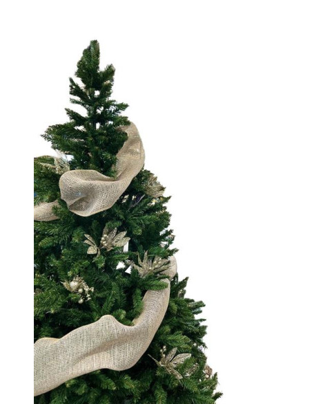 Malla navidad 26x450cm dorado