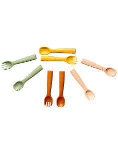 Set cuchara y tenedor infantil silicona flexibles