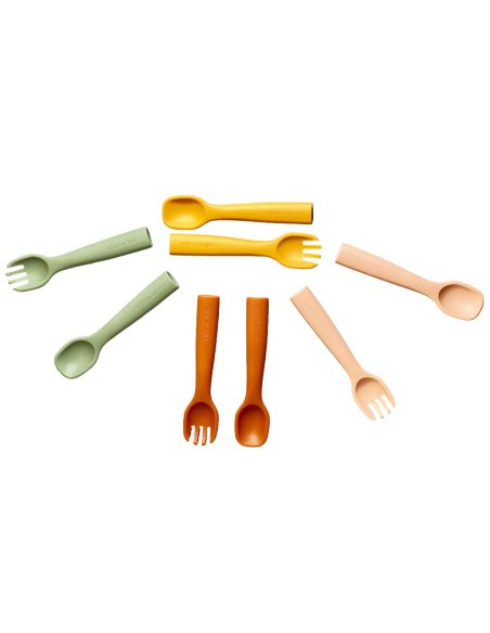 Set cuchara y tenedor infantil silicona flexibles