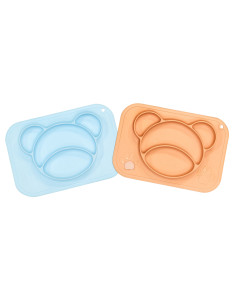 Plato infantil silicona con individual 31x22 cm