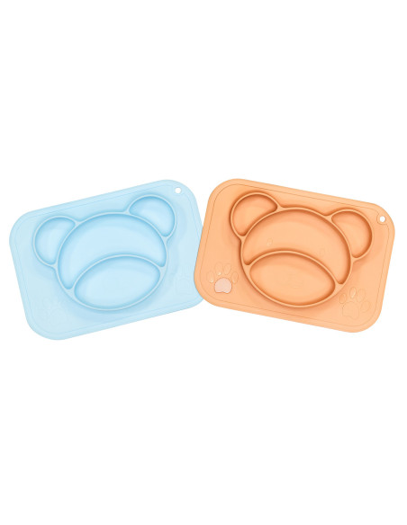 Plato infantil silicona con individual 31x22 cm