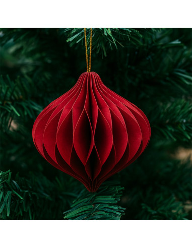 Colgante Navidad 4 Piezas 8 cm Origami Rojo - Decoración Navideña