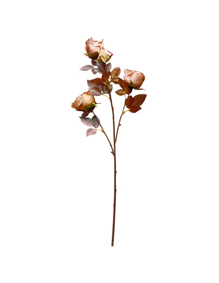 Flor Rosa Artificial Beige - Decoración Natural y Elegante