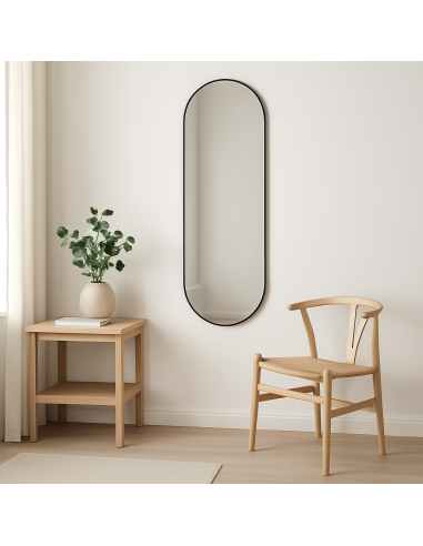 Espejo Ovalado Pill Negro 40x120cm - Decoración de Pared