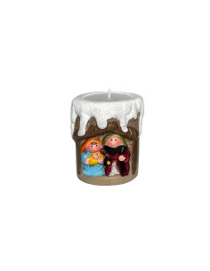 Porta velas navidad 8x7cm pesebre 2
