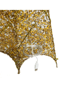 Figura navideña 60cm 30 luces LED árbol cuadrado champán 2