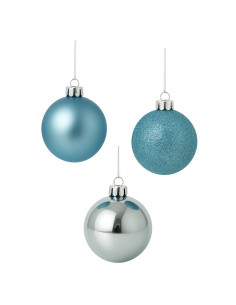 Bola Navidad 5cm 20pcs Celeste - Decoración Navideña Moderna