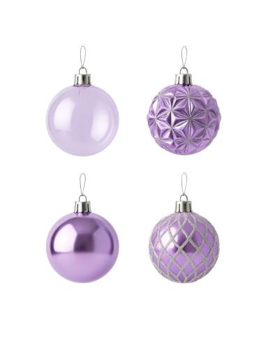 Bola Navidad 6cm 20pcs Lila - Decoración Navideña Elegante
