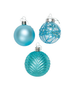 Bola navidad 8cm 12pcs celeste