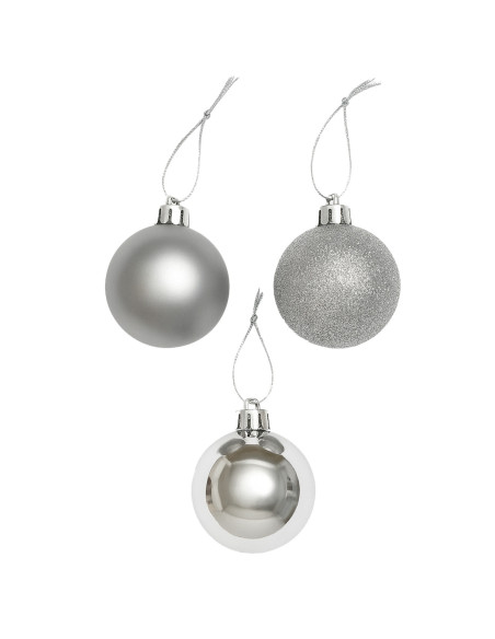 Bolas de navidad 7cm 20pcs plateado