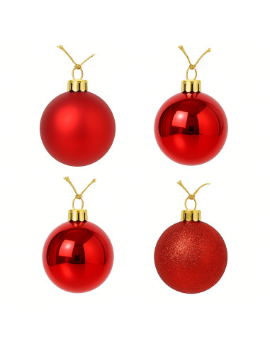 Bola Navidad 7cm 20pcs Rojo - Decoración Navideña Tradicional