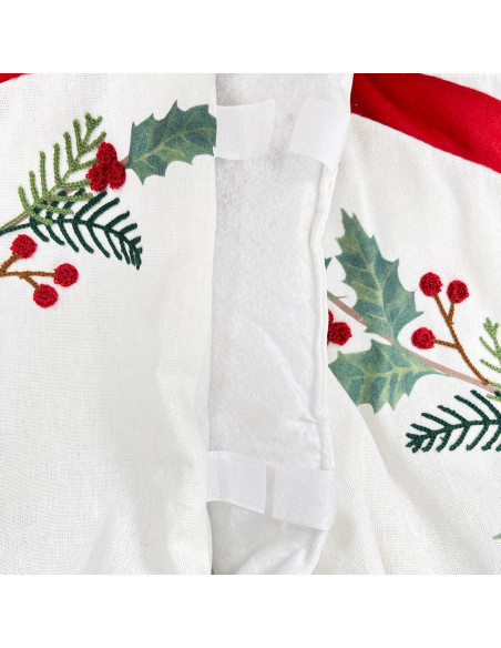 Base Árbol Navidad 120cm Crudo Flores - Decoración Navideña