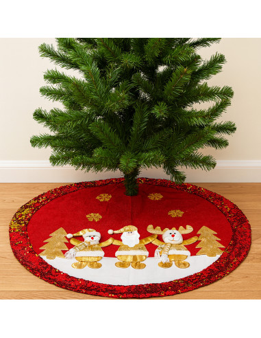 Base Árbol Navidad 120cm Rojo - Decoración Navideña Elegante