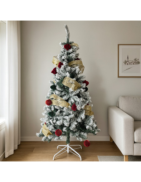 Árbol de navidad nevado 210cm 750 ramas