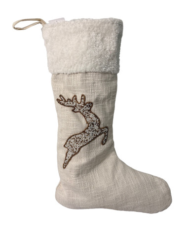 Bota de Navidad Crudo Reno 30x50cm - Decoración Navideña
