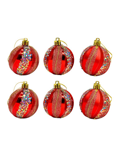 Bolas de Navidad Rojas 6 cm - Set de 6 Piezas